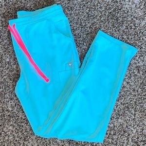 Figs Yola scrub pants: medium, neon blue